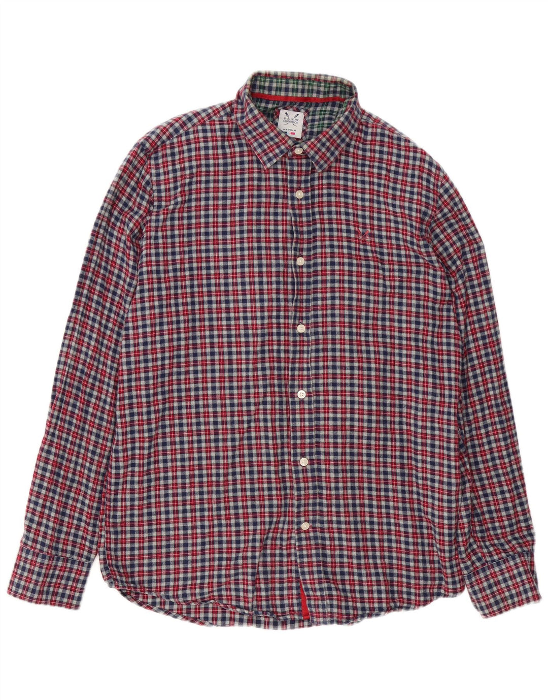 Crew Clothing Ανδρικό πουκάμισο με κλασική εφαρμογή φανέλα μεσαίο γκρι βαμβακερό
