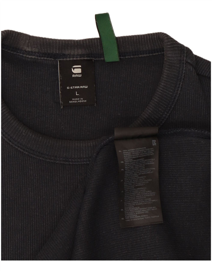 Ανδρικό T-Shirt G-Star Top μεγάλο μαύρο βαμβακερό