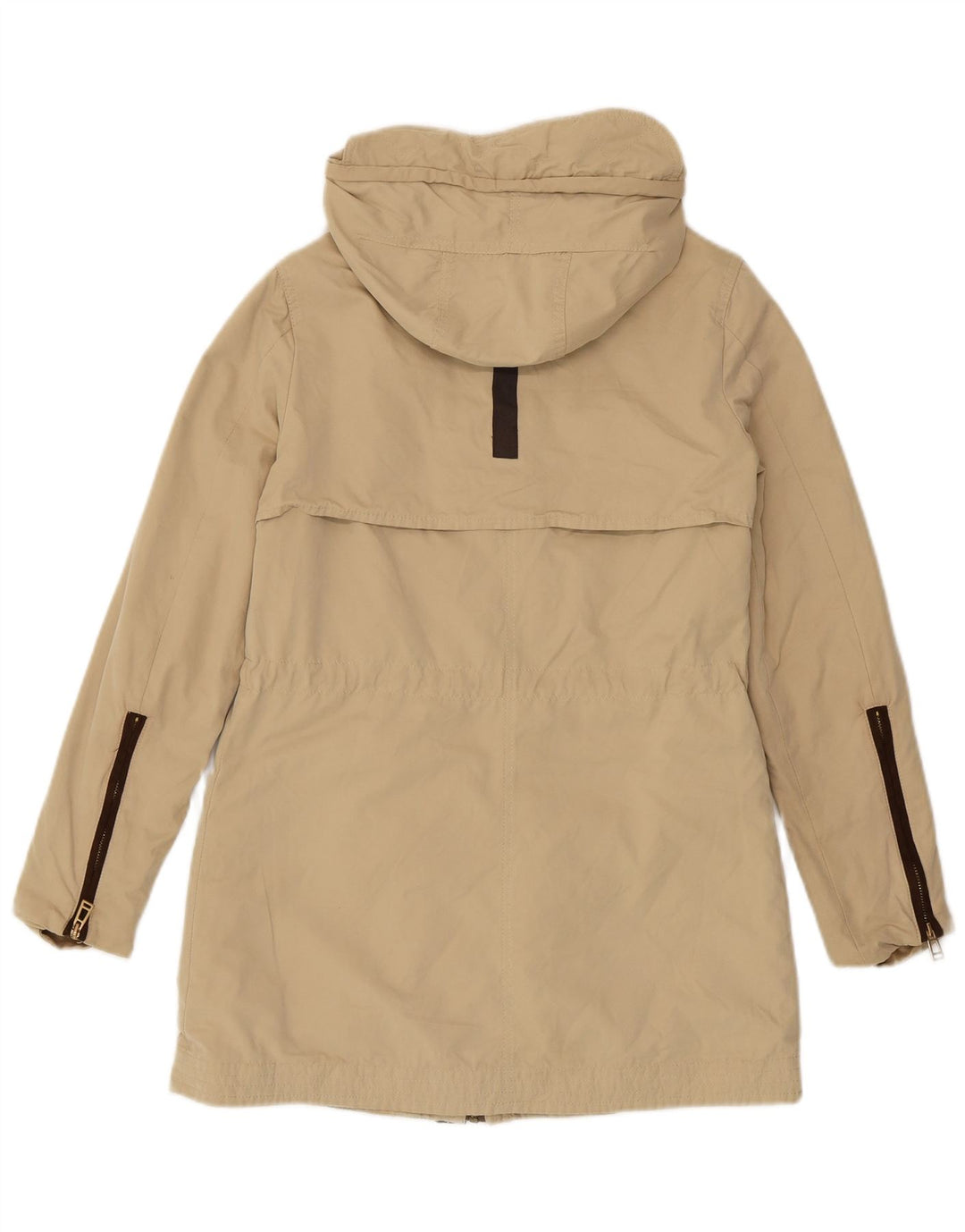 Zara Γυναικείο μπουφάν Parka με κουκούλα UK 6 XS Beige Polyester