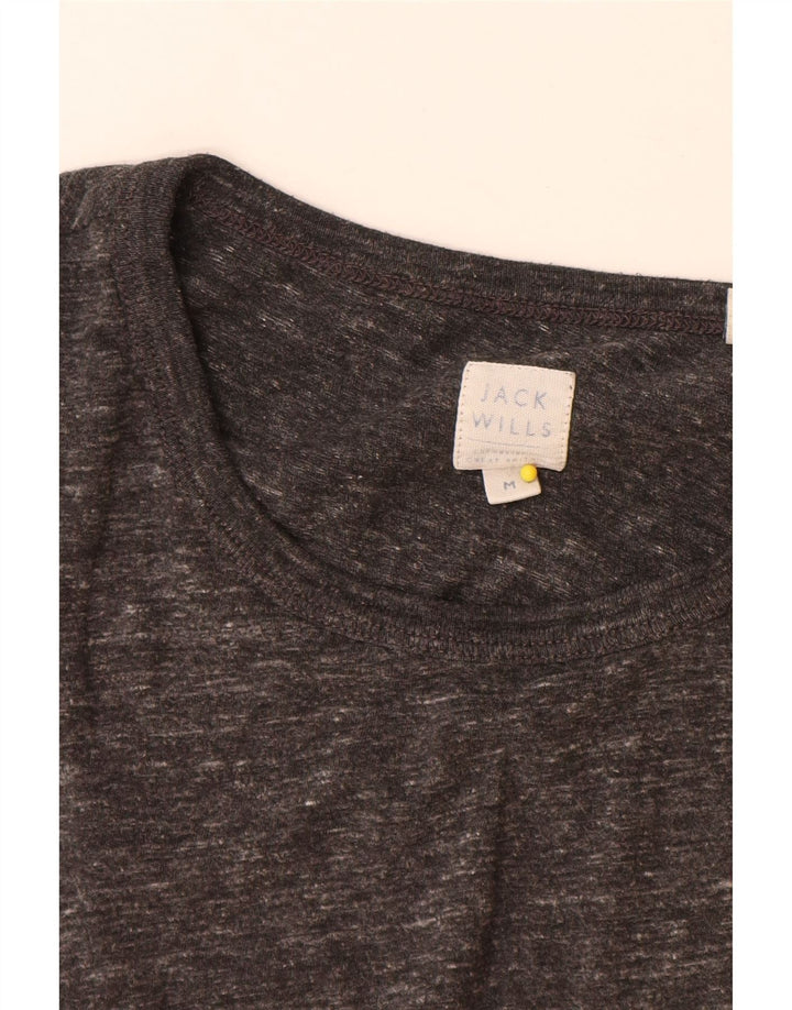 Jack Wills Ανδρικό μακρυμάνικο μπλουζάκι από μεσαίο γκρι βαμβάκι
