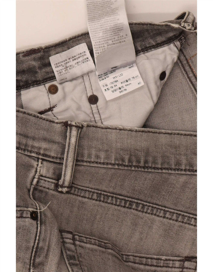 Levi's Mens 511 Distressed Slim Jeans W31 L32 Γκρι βαμβακερό