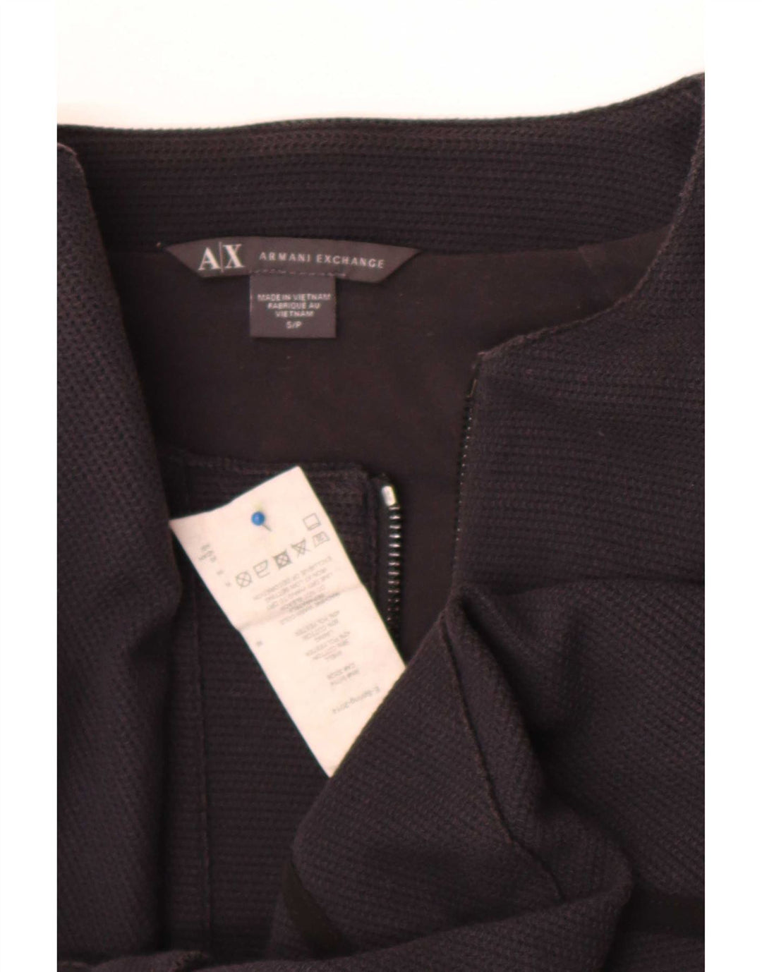 Armani Exchange Γυναικείο Crop Bomber Jacket UK 10 Small Black Cotton