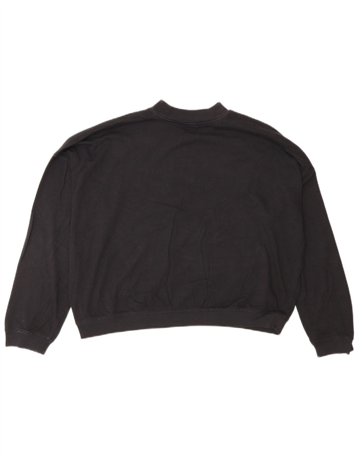 Champion Womens Graphic Oversized Φούτερ Jumper UK 6 XS Μαύρο