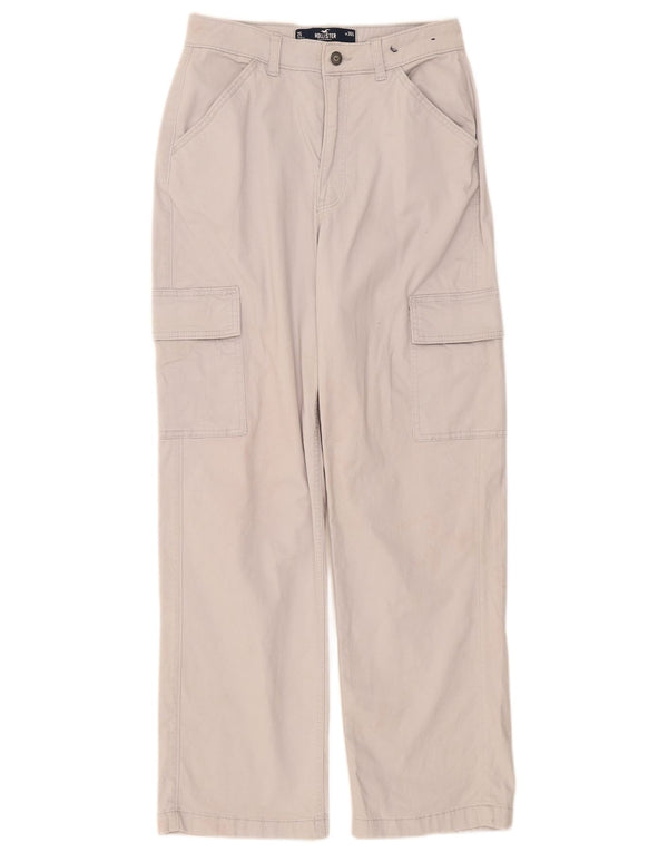 Hollister γυναικείο μπαμπά ψηλόμεσο παντελόνι Cargo US 2 XS W26 L28 Γκρι