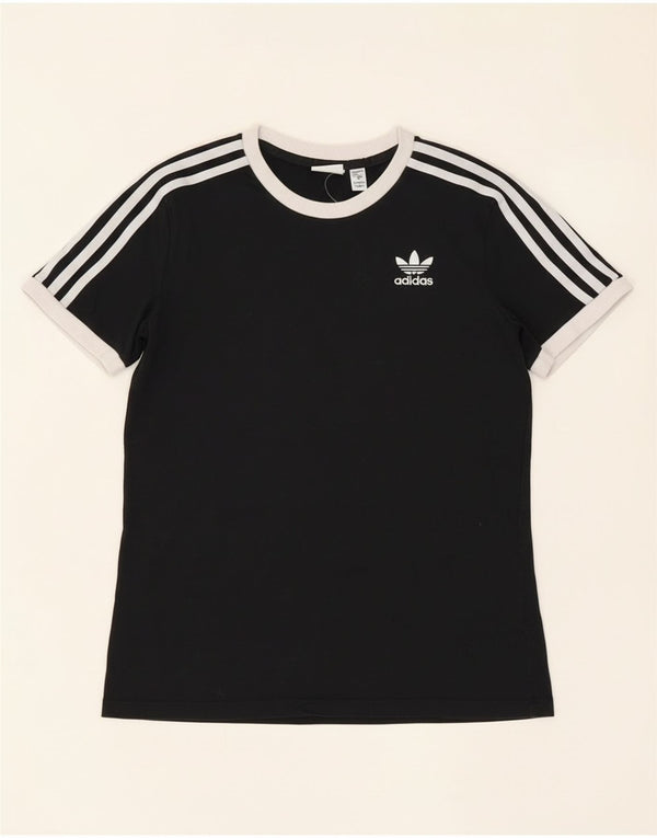 Γυναικείο T-Shirt Adidas Top UK 8 Small μαύρο βαμβακερό