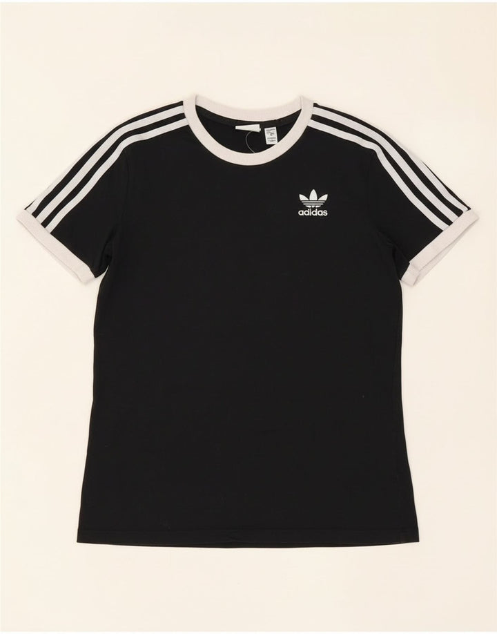 Γυναικείο T-Shirt Adidas Top UK 8 Small μαύρο βαμβακερό