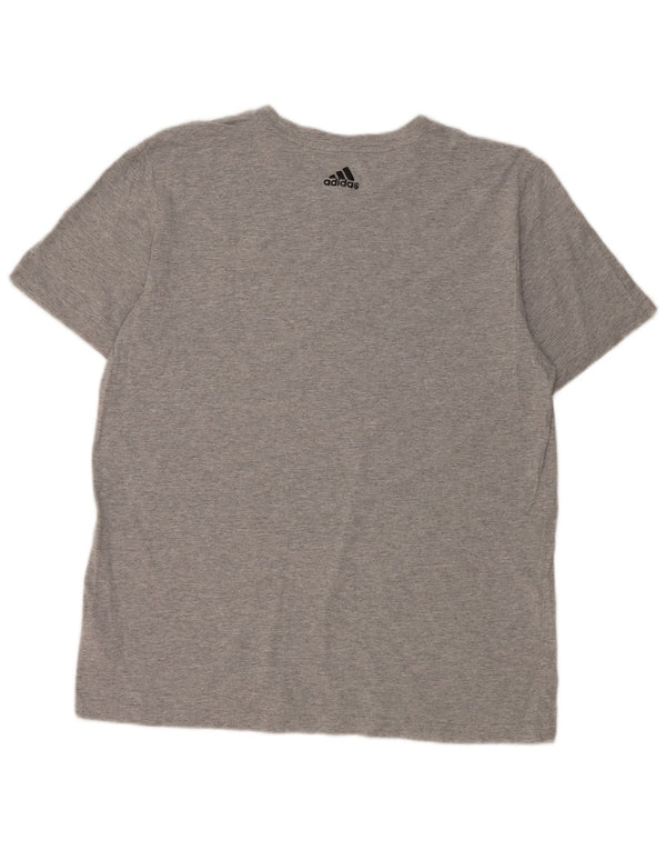 Ανδρικό γραφικό T-Shirt Adidas Top μεγάλο γκρι βαμβακερό