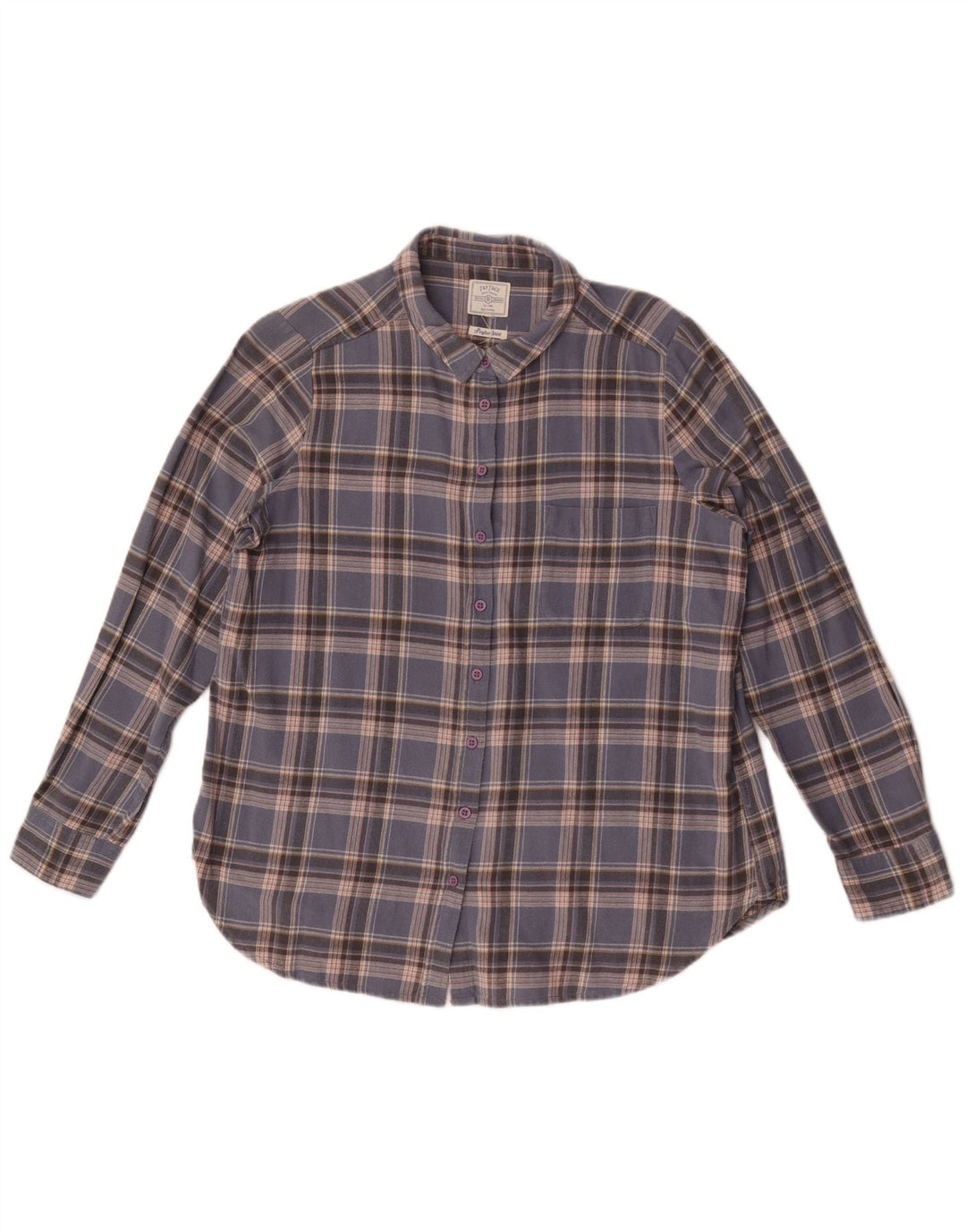 Fat Face Γυναικείο Φανελένιο Πουκάμισο UK 12 Medium Blue Check Cotton