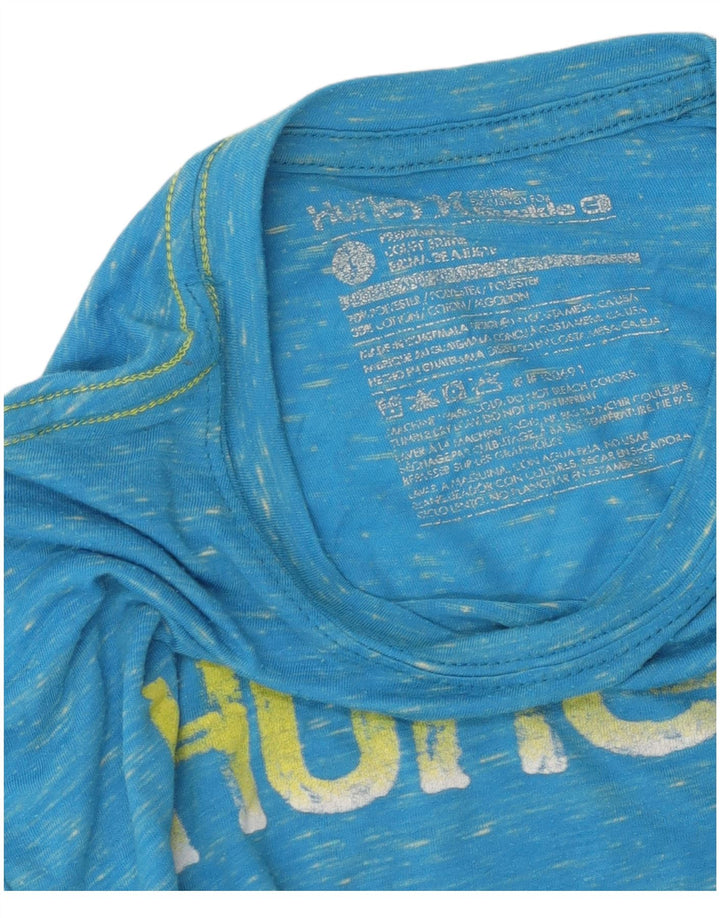 Ανδρικό γραφικό T-Shirt Hurley Top Large Blue Flecked Cotton