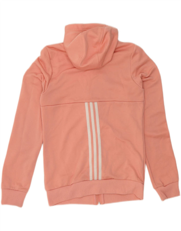 ADIDAS Womens Zip Hoodie Sweater UK 10 Small Pink Polyester Vintage Adidas and Second-Hand Adidas from Messina Hembry 