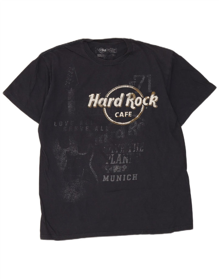 HARD ROCK CAFE Ανδρικό γραφικό μπλουζάκι Munich Top μεσαίο μπλε ναυτικό βαμβακερό