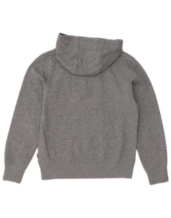 Levi's Boys Graphic Hoodie Jumper 9-10 Years Grey Cotton