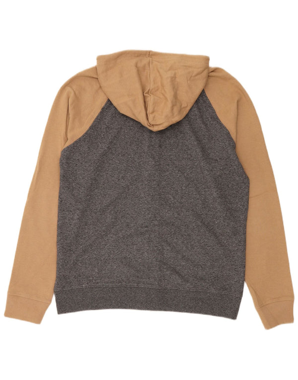 Quiksilver Mens Zip Hoodie Sweater XL Grey Colourblock Cotton