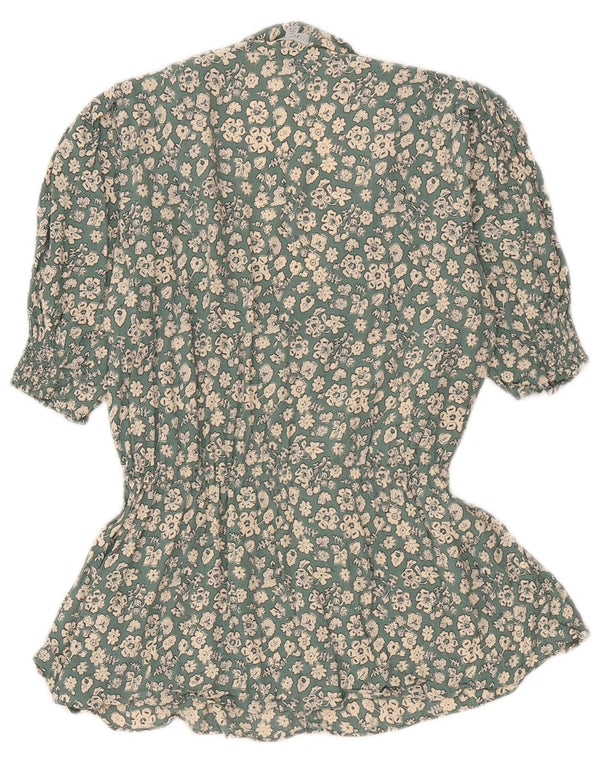Γυναικεία μπλούζα Jigsaw Top UK 6 XS Green Floral Viscose