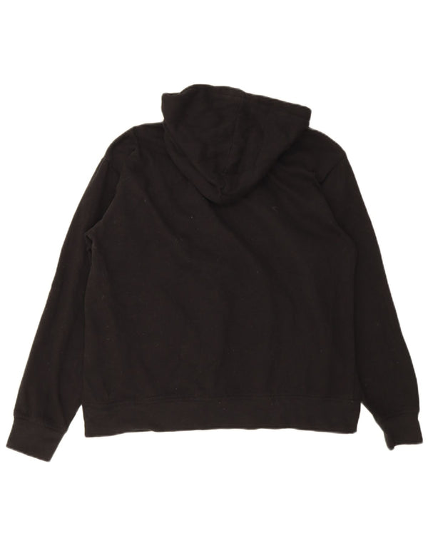 Vans Womens Graphic Oversized Hoodie Jumper UK 10 Small Black Cotton