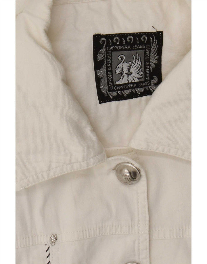 Cappopera Γυναικείο Τζιν Μπουφάν UK 12 Medium White