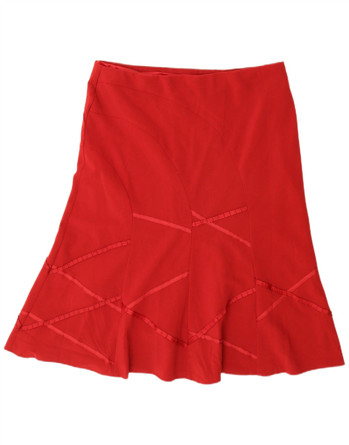 Marks & Spencer Γυναικεία φούστα Α-γραμμής UK 18 XL W38 Κόκκινη πολυεστέρας