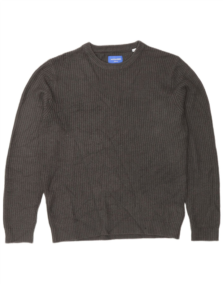 Jack & Jones Ανδρικό πουλόβερ με λαιμόκοψη μεγάλο γκρι ακρυλικό