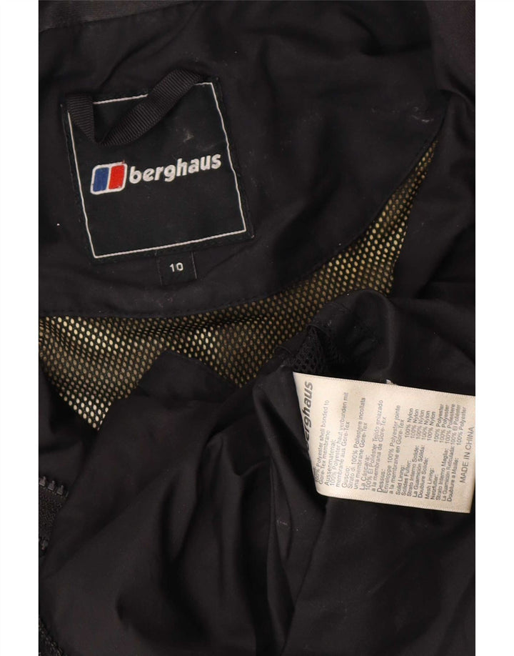 Berghaus Γυναικείο μπουφάν βροχής μεγάλου μεγέθους με κουκούλα UK 10 μικρό μαύρο πολυεστέρα