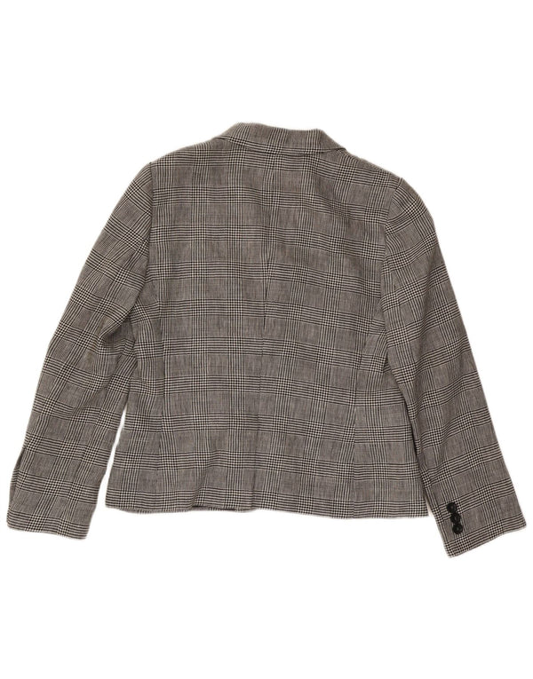 Luisa Spagnoli Γυναικείο σακάκι με 3 κουμπιά σακάκι IT 46 Large Grey Houndstooth
