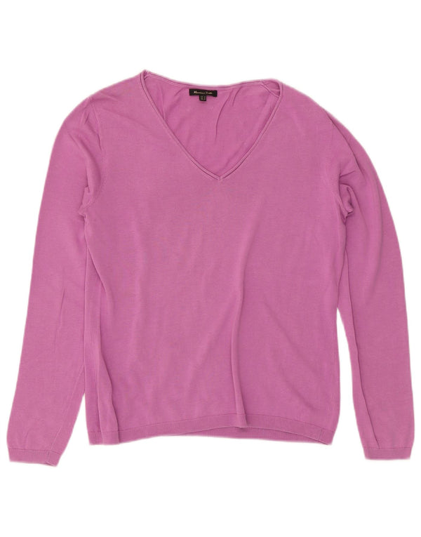 Γυναικείο πουλόβερ Massimo Dutti με V λαιμόκοψη UK 14 Medium Pink
