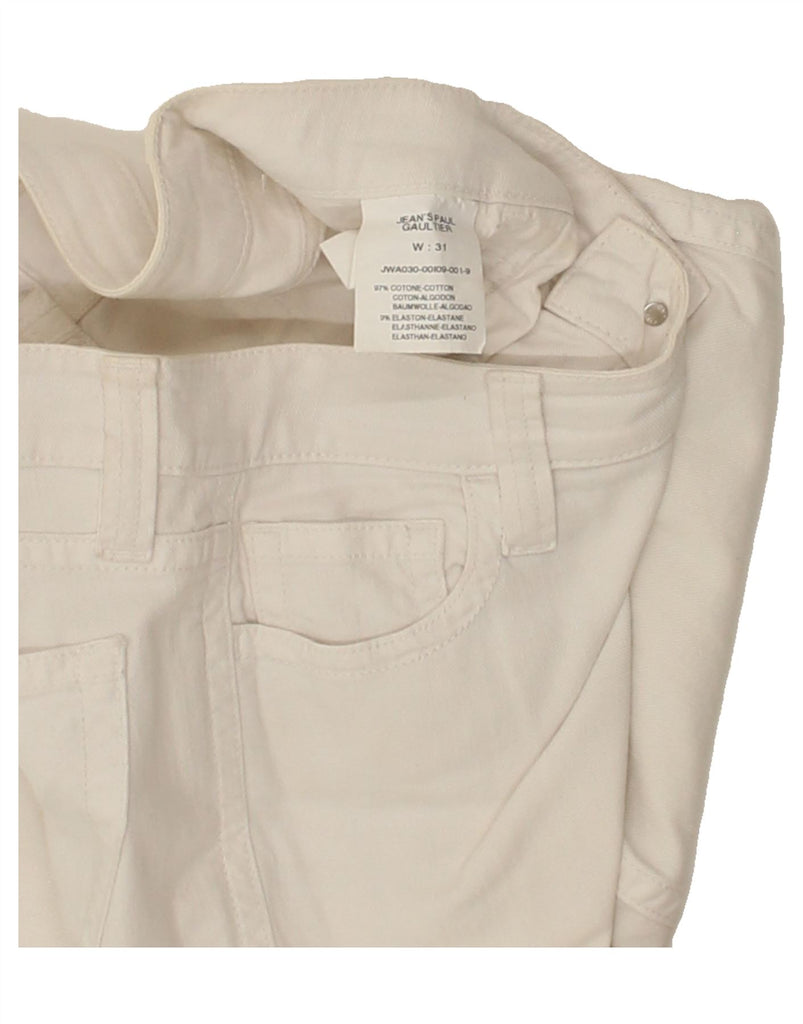 JEAN PAUL GAULTIER Womens Slim Casual Trousers W31 L31 White Cotton Vintage Jean Paul Gaultier and Second-Hand Jean Paul Gaultier from Messina Hembry 