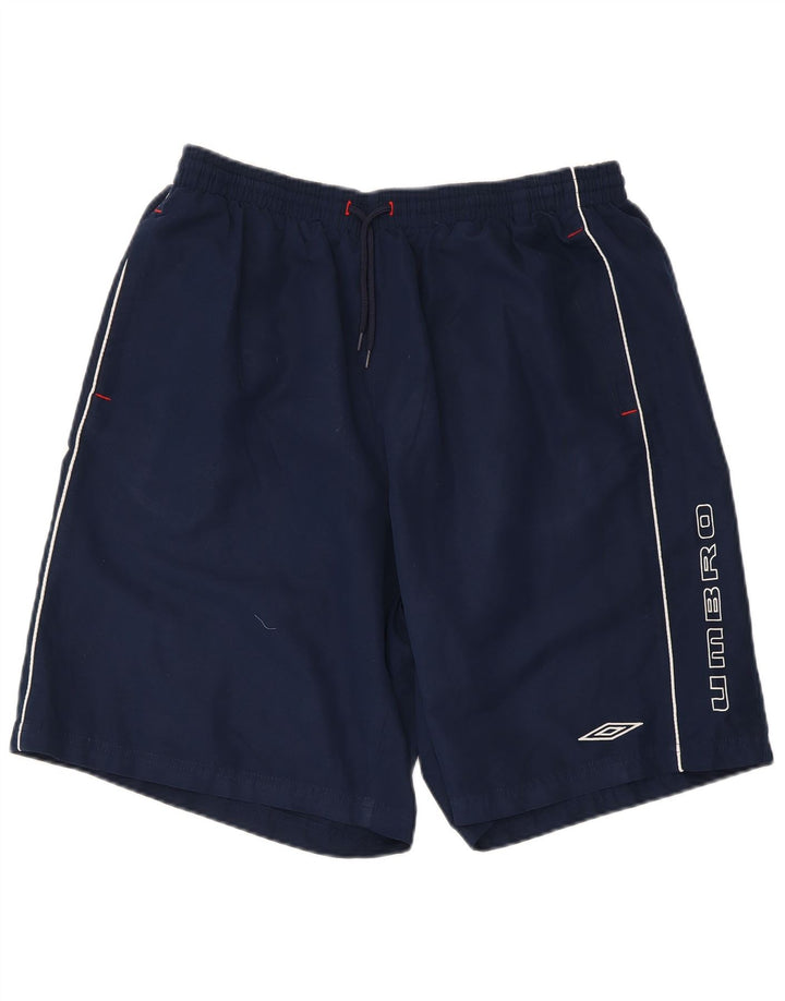 Ανδρικό γραφικό αθλητικό σορτς Umbro 2XL Navy Blue Polyester
