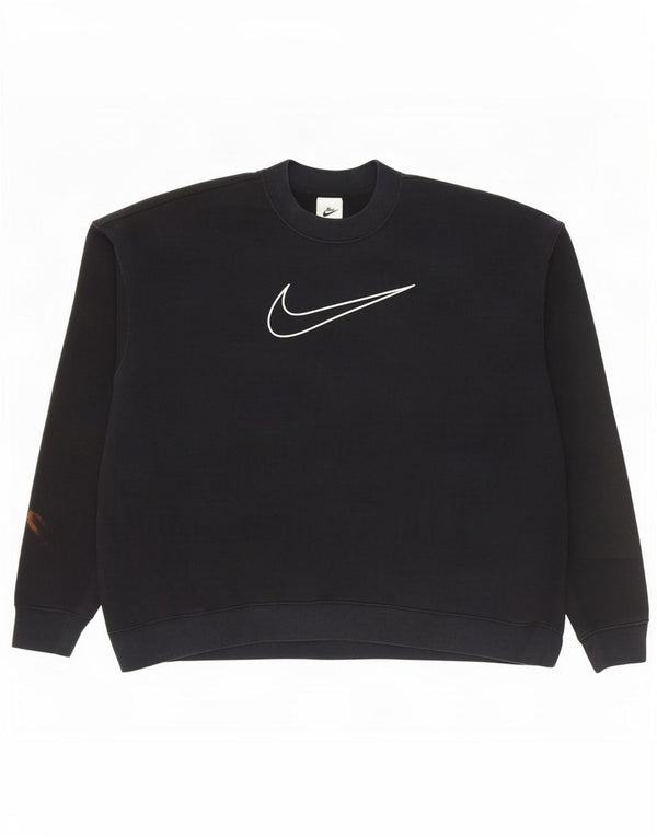 Ανδρικό γραφικό φούτερ Nike Dri Fit, μεγάλο μαύρο βαμβακερό