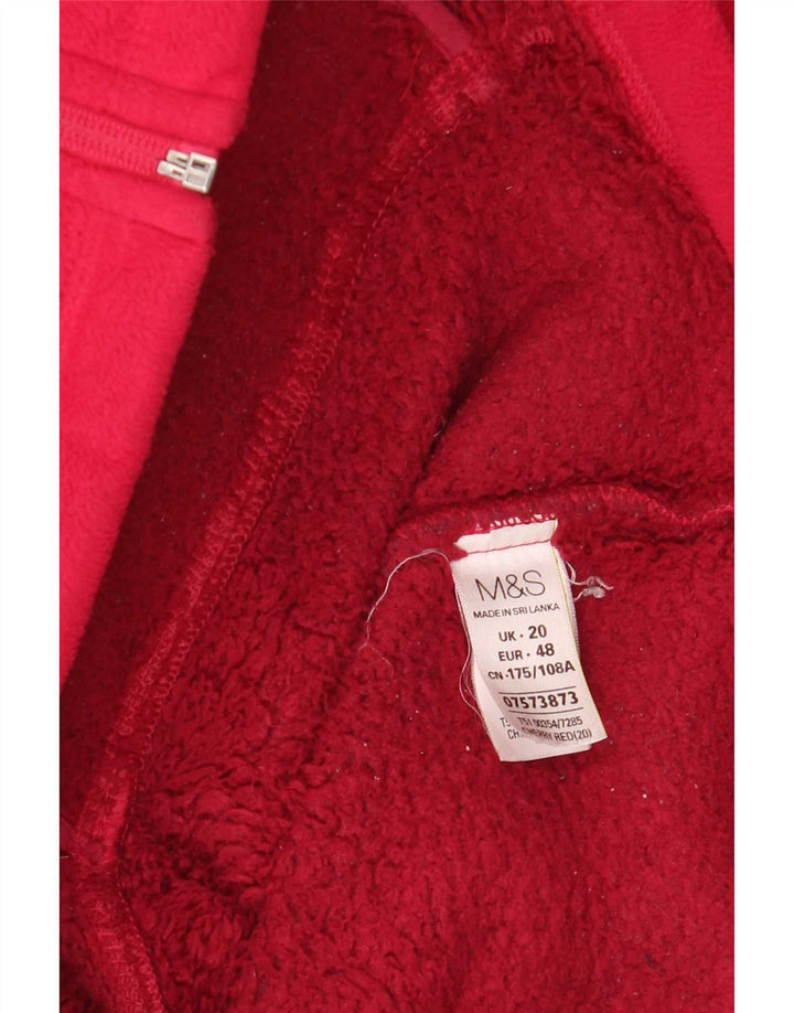 Marks & Spencer Γυναικείο Fleece Jacket UK 20 2XL Red Polyester