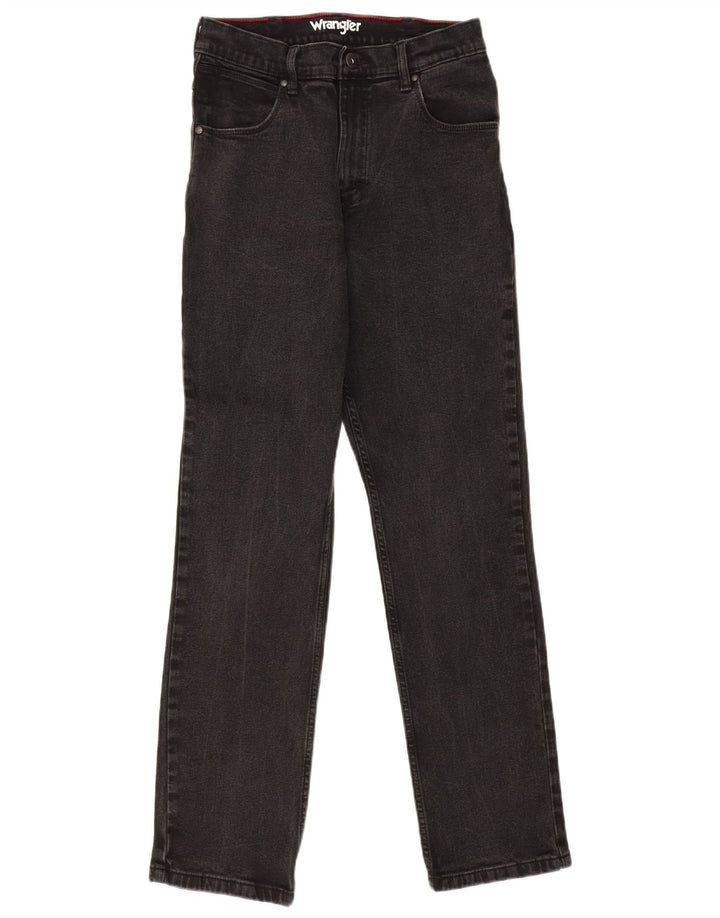 Ανδρικό τζιν Wrangler ίσιο W31 L32 μαύρο βαμβακερό