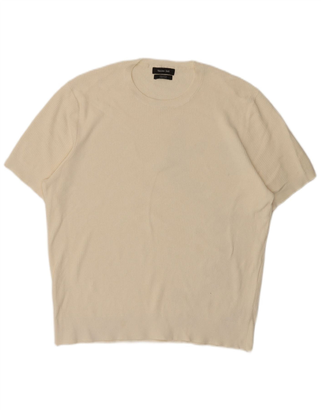 Ανδρικό κοντομάνικο μπλουζάκι Massimo Dutti Top μεγάλο λευκό βαμβακερό