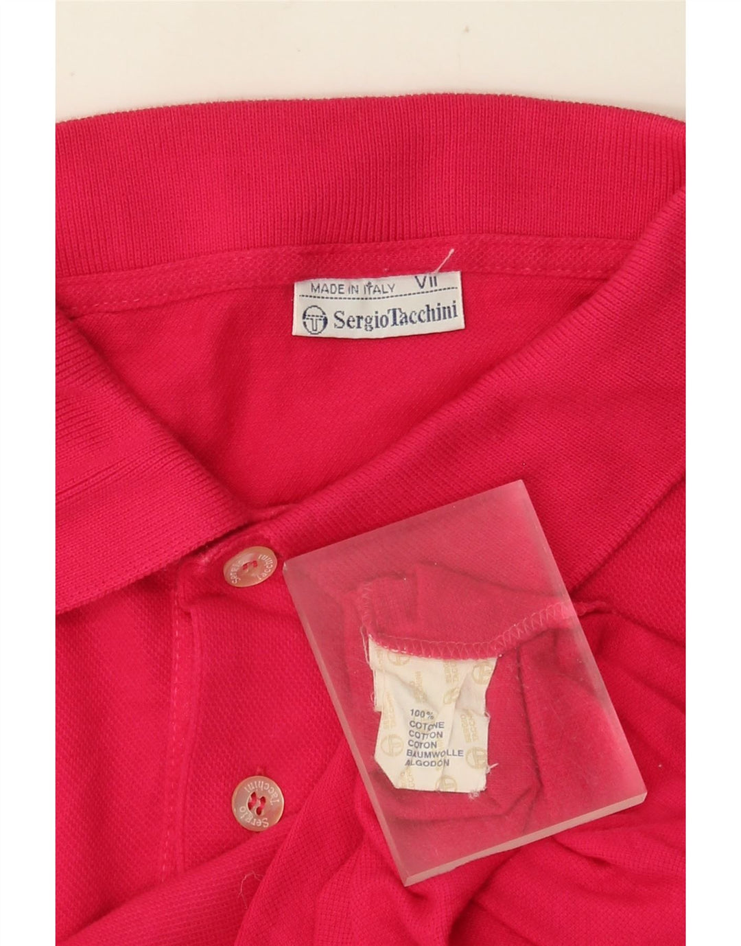 Sergio Tacchini Ανδρικό πουκάμισο Polo μεγάλο ροζ βαμβακερό