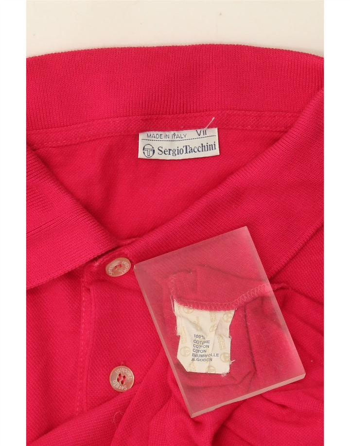 Sergio Tacchini Ανδρικό πουκάμισο Polo μεγάλο ροζ βαμβακερό