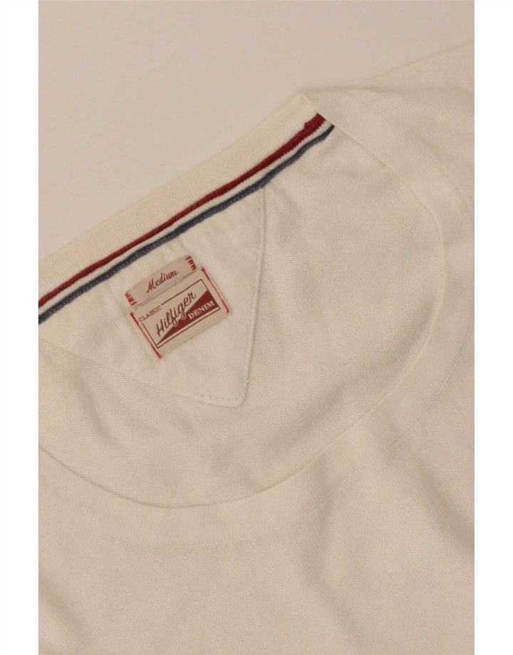 Tommy Hilfiger Γυναικείο πουλόβερ με λαιμόκαυστο UK 12 Medium White