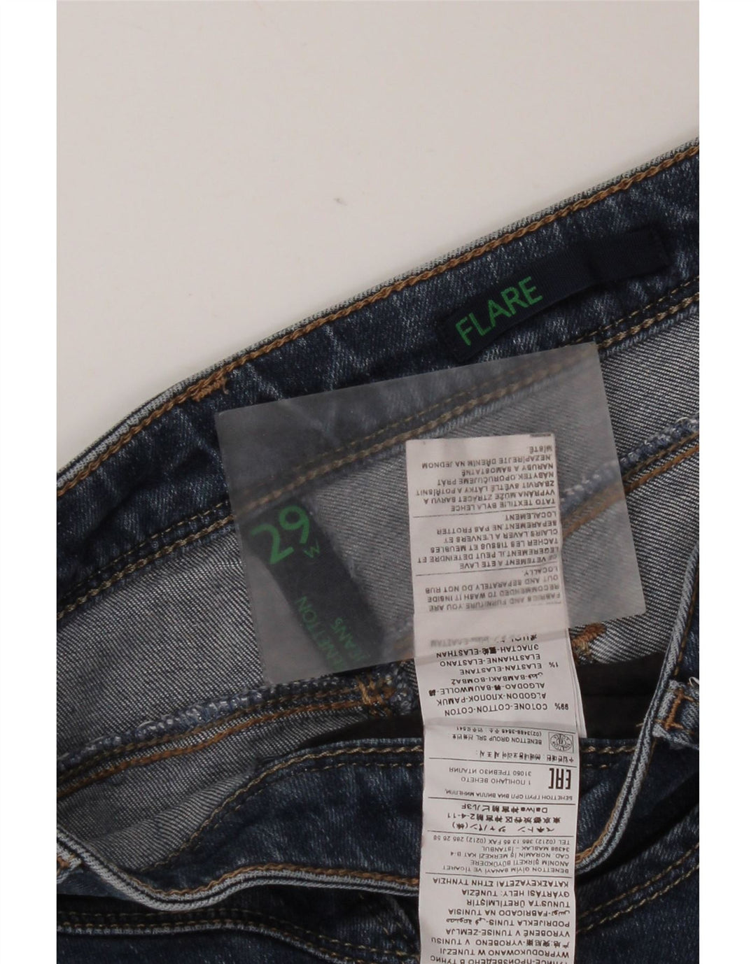 Γυναικεία Benetton Flared Jeans W29 L31 Blue Cotton