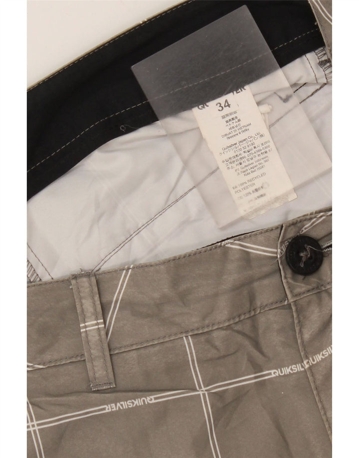 Ανδρικό σορτς Chino Quiksilver W34 Large Grey Check Polyester