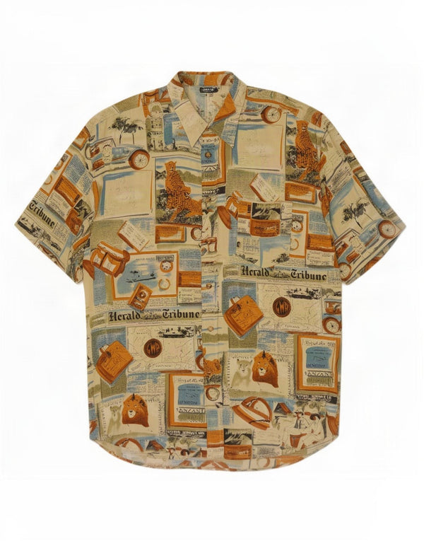 Vintage Ανδρικό γραφικό πουκάμισο μέγεθος 43/44 XL Πολύχρωμο συνονθύλευμα