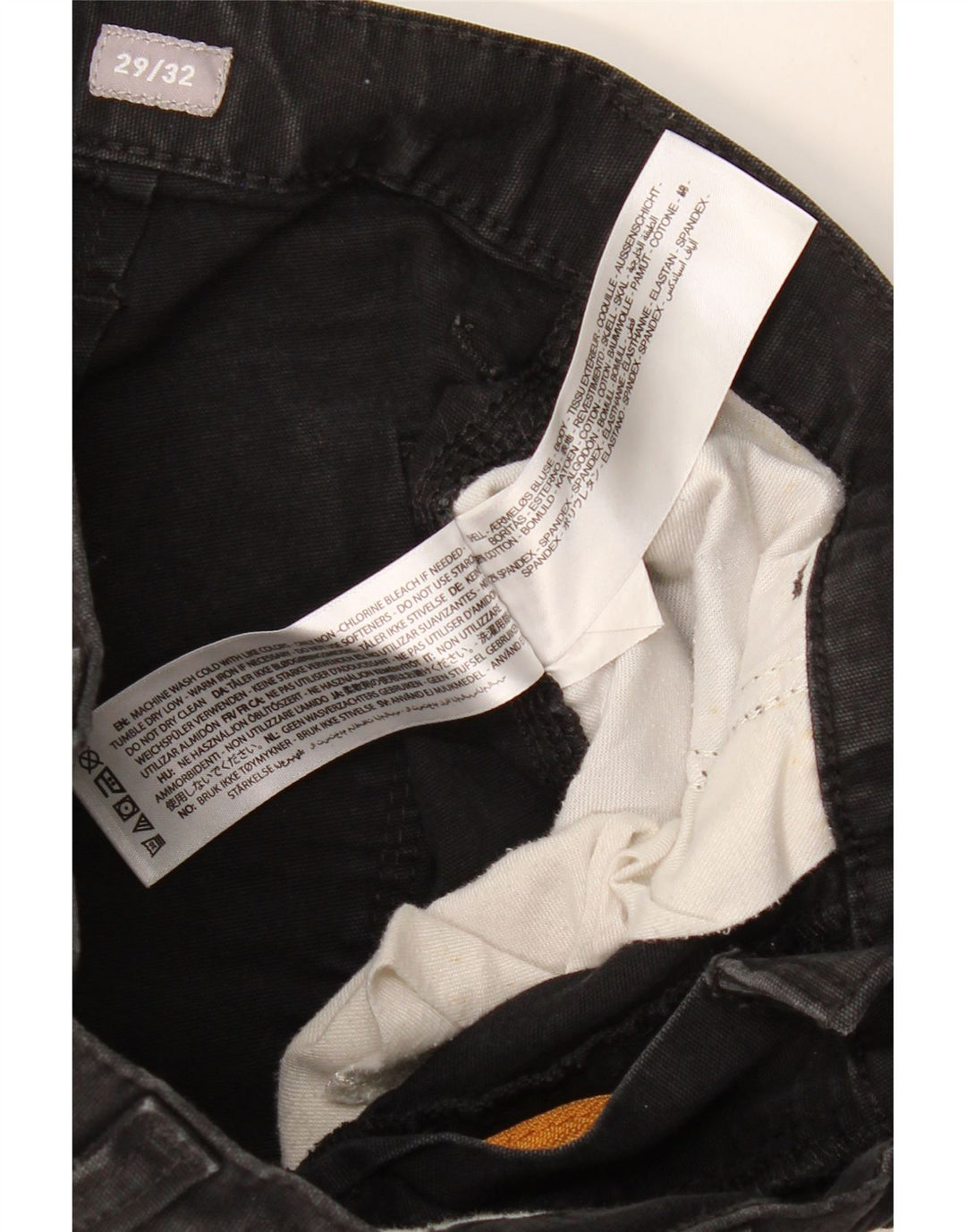 Ανδρικό ίσιο παντελόνι Cargo με χαλαρή εφαρμογή ARIAT W29 L32 μαύρο βαμβακερό