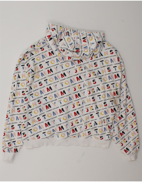 Tommy Hilfiger Γυναικείο γραφικό υπερμεγέθη κουκούλα UK 18 XL λευκό βαμβακερό