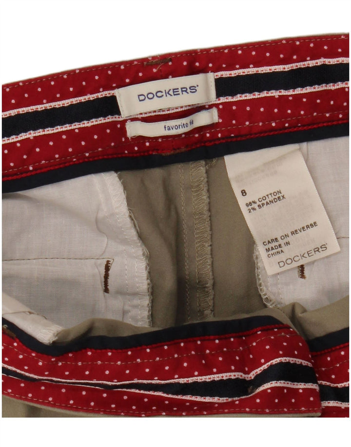DOCKERS Αγαπημένο γυναικείο σορτς Chino US 8 μεσαίο W32 μπεζ βαμβακερό