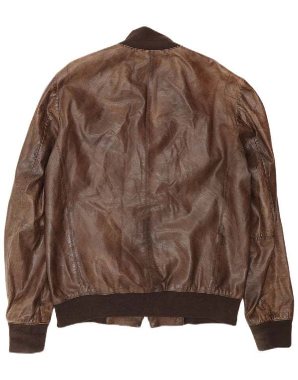Zen Ανδρικό Δερμάτινο Μπουφάν UK 40 Large Brown Δερμάτινο