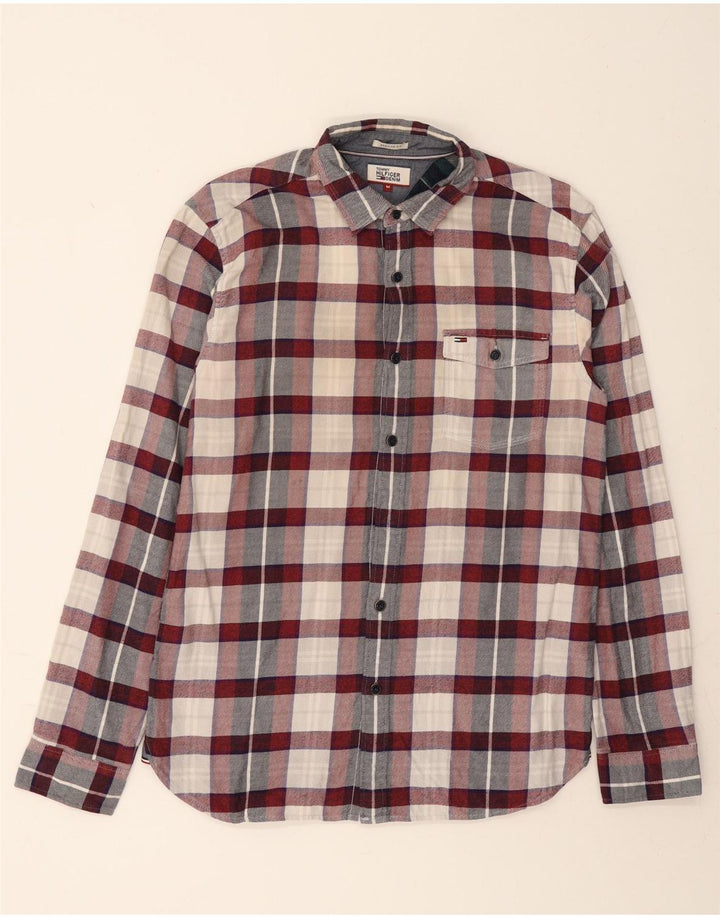 TOMMY HILFIGER Mens Regular Fit Flannel Shirt Medium Red Check Cotton Vintage Tommy Hilfiger and Second-Hand Tommy Hilfiger from Messina Hembry 