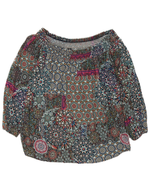 Desigual γυναικείο μανίκι 3/4 τοπ UK 6 XS πολύχρωμο φλοράλ