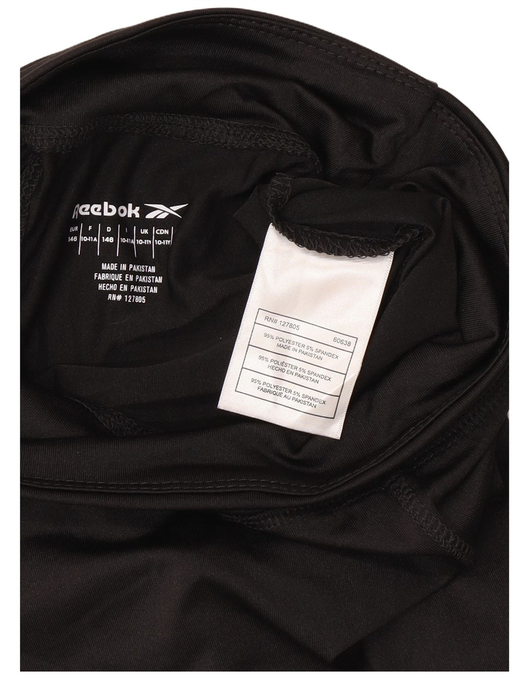Reebok Girls Capri Graphic κολάν 10-11 ετών μαύρο πολυεστέρα