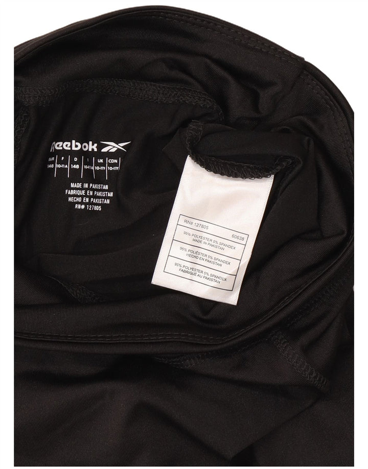 Reebok Girls Capri Graphic κολάν 10-11 ετών μαύρο πολυεστέρα