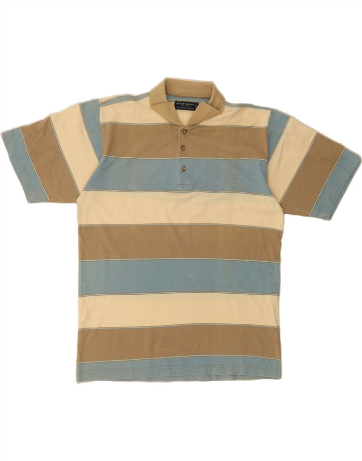 PETER HADLEY Mens Polo Shirt Large Multicoloured Striped Cotton Vintage Peter Hadley and Second-Hand Peter Hadley from Messina Hembry 