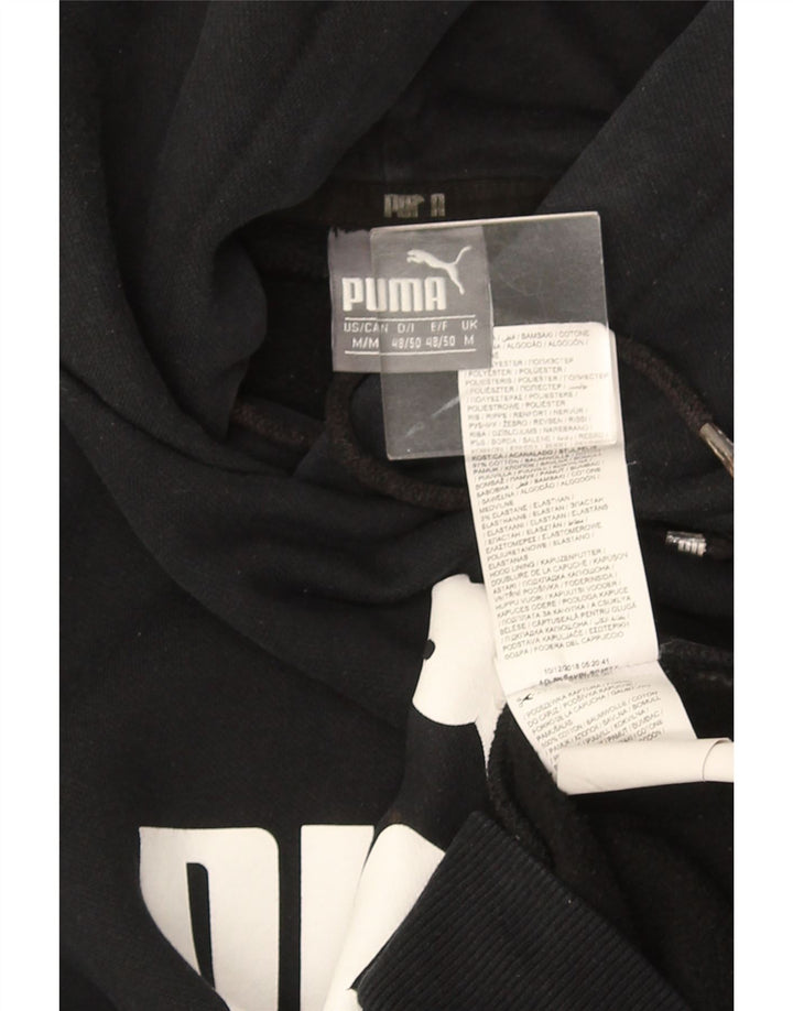 Ανδρικό γραφικό κουκούλα PUMA, μεσαίο μαύρο βαμβακερό