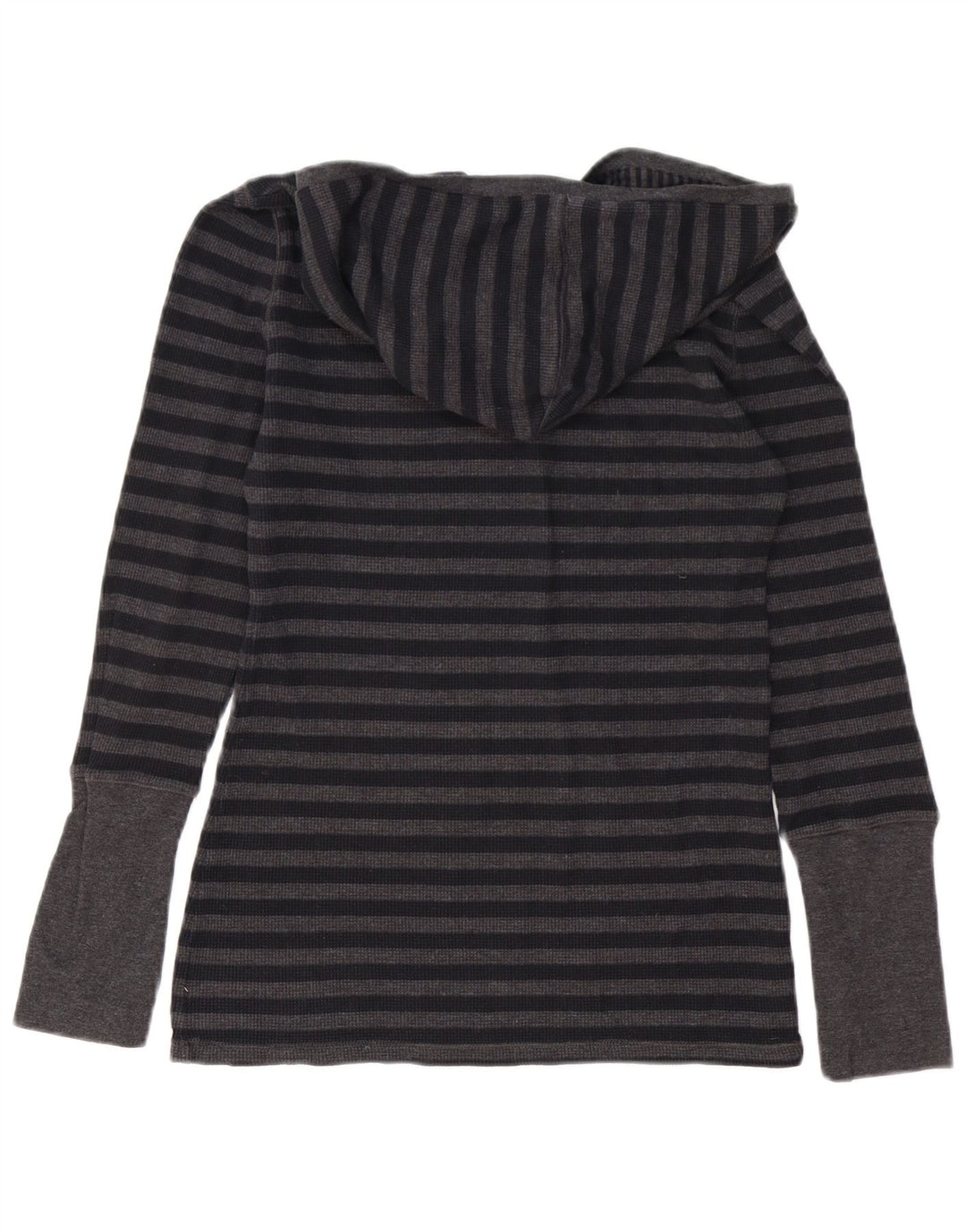 Γυναικείο Calvin Klein με κουκούλα μακρυμάνικο UK 12 μεσαίο γκρι βαμβακερό ριγέ