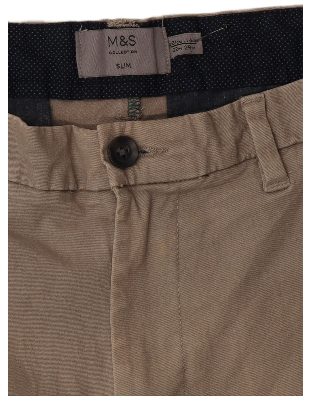 Ανδρικό παντελόνι Chino Marks & Spencer W32 L29 Γκρι βαμβακερό