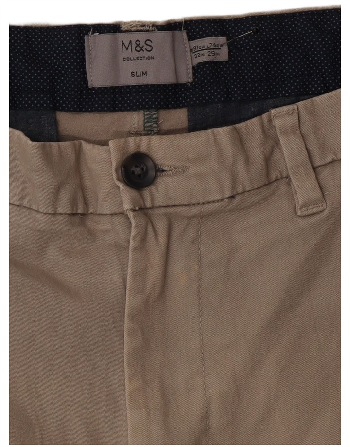 Ανδρικό παντελόνι Chino Marks & Spencer W32 L29 Γκρι βαμβακερό